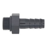 DeatschWerks 6AN ORB Male to 3/8in Male Triple Barb Fitting (Incl O-Ring) - Anodized Matte Black thumbnail 2