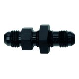 DeatschWerks 6AN Male Flare to 6AN Male Flare Bulkhead Adapter (Incl Nut) - Anodized Matte Black thumbnail 1