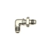 DeatschWerks 6AN Male Flare to 6AN Male Flare Bulkhead Adapter 90-Degree - Anodized Matte Black thumbnail 6
