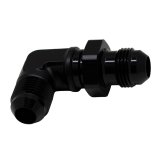 DeatschWerks 8AN Male Flare to 8AN Male Flare Bulkhead Adapter 90-Degree - Anodized Matte Black thumbnail 1