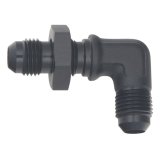 DeatschWerks 8AN Male Flare to 8AN Male Flare Bulkhead Adapter 90-Degree - Anodized Matte Black thumbnail 2