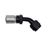 DeatschWerks 8AN Female Swivel 45-Degree Crimping Style Hose End CPE - Anodized Matte Black thumbnail 1