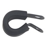 DeatschWerks Rubber Cushioned P-Clamp for 6AN Hose - 9.5mm Clamp Id - Anodized Matte Black thumbnail 2
