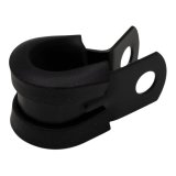 DeatschWerks Rubber Cushioned P-Clamp for 6AN Hose - 9.5mm Clamp Id - Anodized Matte Black thumbnail 3