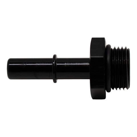 DeatschWerks 8AN ORB Male to 3/8in Male EFI Quick Connect Adapter - Anodized Matte Black thumbnail 1