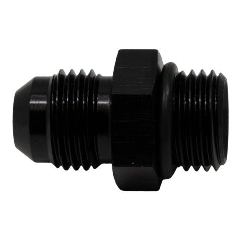 DeatschWerks 6AN ORB Male to 6AN Male Flare Adapter (Incl O-Ring) - Anodized Matte Black thumbnail 1