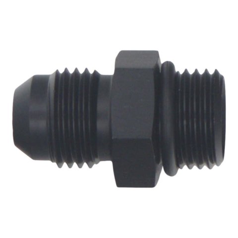 DeatschWerks 6AN ORB Male to 6AN Male Flare Adapter (Incl O-Ring) - Anodized Matte Black thumbnail 2