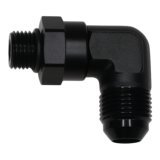 DeatschWerks 6AN ORB Male Swivel to 8AN Male Flare 90-Degree - Anodized Matte Black thumbnail 1