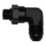 DeatschWerks 6AN ORB Male Swivel to 8AN Male Flare 90-Degree - Anodized Matte Black thumbnail 2