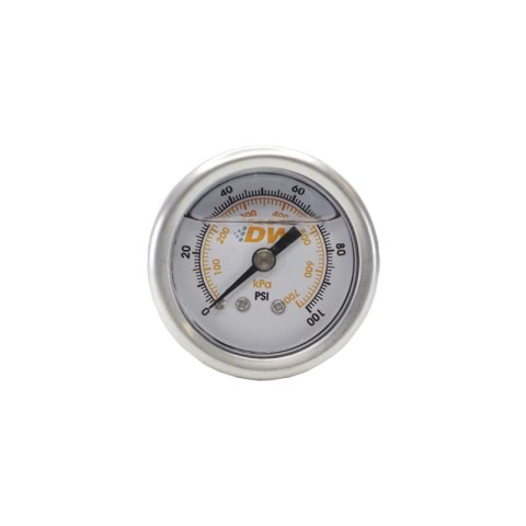 DeatschWerks 0-100 PSI 1/8in NPT Mechanical Fuel Pressure Gauge 1.5in Diameter Black Housing