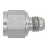 DeatschWerks 8AN Female Flare to 6AN Male Flare Reducer - Anodized DW Titanium thumbnail 1