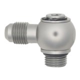 DeatschWerks 6AN ORB Male to 6AN Male Flare Low Profile 90-Degree Swivel - Anodized DW Titanium thumbnail 2