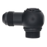 DeatschWerks 8AN ORB Male to 8AN Male Flare Low Profile 90-Degree Swivel - Anodized Matte Black thumbnail 2