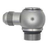DeatschWerks 10AN ORB Male to 8AN Male Flare Low Profile 90-Degree Swivel - Anodized DW Titanium thumbnail 1