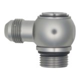 DeatschWerks 10AN ORB Male to 8AN Male Flare Low Profile 90-Degree Swivel - Anodized DW Titanium thumbnail 2