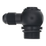 DeatschWerks 8AN ORB Male to 6AN Male Flare Low Profile 90-Degree Swivel - Anodized Matte Black thumbnail 2