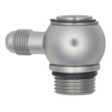 DeatschWerks 10AN ORB Male to 6AN Male Flare Low Profile 90-Degree Swivel - Anodized DW Titanium thumbnail 1