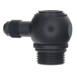 DeatschWerks 10AN ORB Male to 6AN Male Flare Low Profile 90-Degree Swivel - Anodized Matte Black thumbnail 1