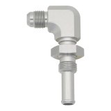 DeatschWerks 6AN Male Flare to 90-Degree 3/8in Single Hose Barb - Anodized DW Titanium thumbnail 1