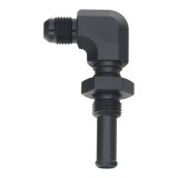 DeatschWerks 6AN Male Flare to 90-Degree 3/8in Single Hose Barb - Anodized Matte Black thumbnail 2