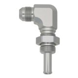 DeatschWerks 8AN Male Flare to 90-Degree 3/8in Single Hose Barb - Anodized DW Titanium thumbnail 1