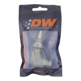 DeatschWerks 8AN Male Flare to 90-Degree 3/8in Single Hose Barb - Anodized DW Titanium thumbnail 2