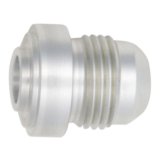 DeatschWerks 8AN Male Flare with Aluminum Weld On Fitting - Anodized Raw Aluminum thumbnail 2