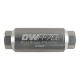 DeatschWerks 10AN Female 10 Micron 70mm Compact In-Line Fuel Filter Kit thumbnail 1