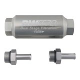DeatschWerks 3/8in 10 Micron 70mm Compact In-Line Fuel Filter Kit thumbnail 1