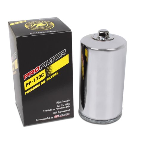 ProFilter Harley Spin-On Chrome Various Performance Oil Filter thumbnail 1