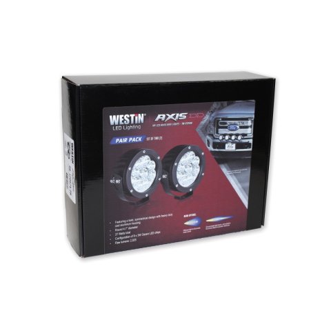 Westin Axis LED Auxiliary Light 4.75 inch Round Flood w/3W Osram (Set of 2) - Black thumbnail 7
