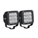 Westin Axis LED Auxiliary Light 4.5 inch x 4.5 inch Square Flood w/3W Osram (Set of 2) - Black thumbnail 2