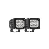 Westin Quadrant LED Auxiliary Light 3 inch x 2.5 inch Flood w/5W Cree (Set of 2) - Black thumbnail 3