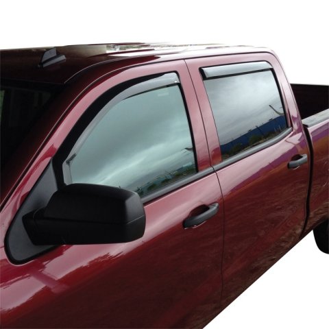 Westin 2014-2018 Chevy Silverado 1500 Crew Cab In-Channel Wind Deflector 4pc - Smoke thumbnail 6