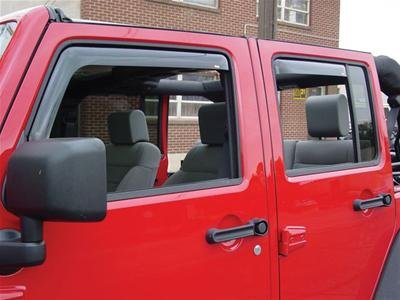 Westin 2007-2018 Jeep Wrangler Unlimited 4dr In-Channel Wind Deflector 4pc - Smoke thumbnail 3
