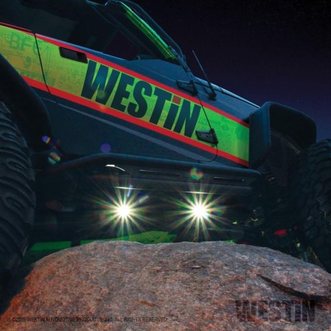 Westin LED Rock Light Kit - 07-18 Jeep Wrangler JK / 18-19 Jeep Wrangler JL - Black
