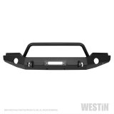 Westin 07-18 Jeep Wrangler JK WJ2 Full Width Front Bumper w/Bull Bar Textured Black thumbnail 2