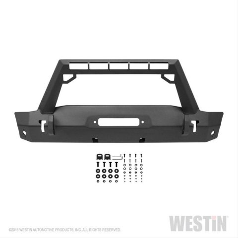 Westin 18-19 Jeep Wrangler JL WJ2 Stubby Front Bumper - Textured Black thumbnail 9