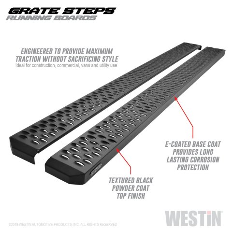 Westin Grate Steps Running Boards 79 in - Textured Black thumbnail 6