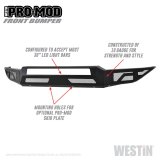 Westin Pro-Mod Front Bumpers for 2017-2022 F-250 SUPER DUTY, F-350 DUTY - 58-41175 Bumper, Pro-Mod, Fabricated, Steel, Black Textured Powdercoated, Ford, Each thumbnail 5