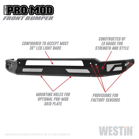 Westin 2010-2019 Dodge Ram 2500/3500 ( Old Body Style ) Pro-Mod Front Bumper - Textured Black thumbnail 4