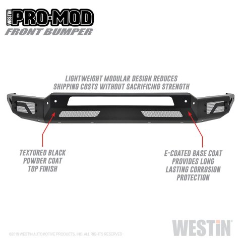 Westin 2010-2019 Dodge Ram 2500/3500 ( Old Body Style ) Pro-Mod Front Bumper - Textured Black thumbnail 5