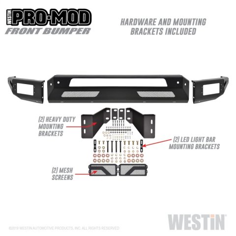 Westin 2010-2019 Dodge Ram 2500/3500 ( Old Body Style ) Pro-Mod Front Bumper - Textured Black thumbnail 7