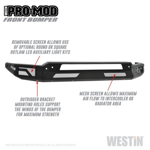 Westin 2010-2019 Dodge Ram 2500/3500 ( Old Body Style ) Pro-Mod Front Bumper - Textured Black thumbnail 8