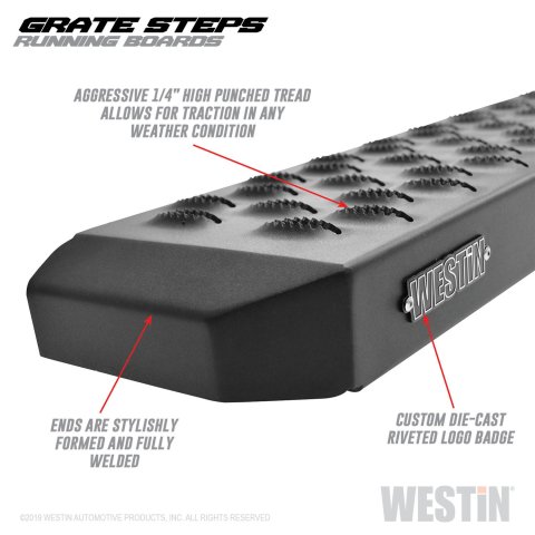 Westin Grate Steps Running Boards 68 in - Textured Black thumbnail 2