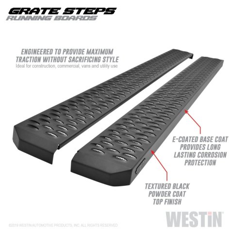 Westin Grate Steps Running Boards 68 in - Textured Black thumbnail 6