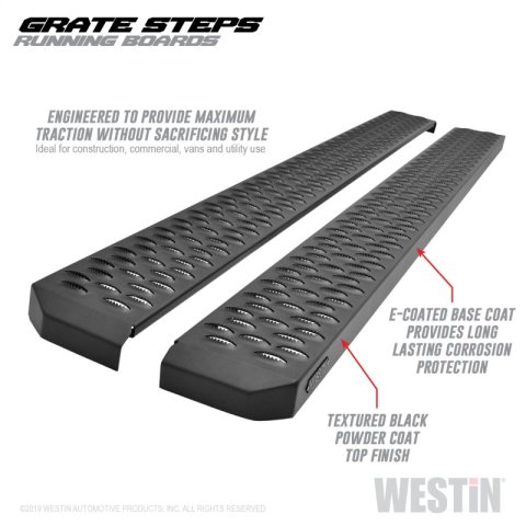 Westin Grate Steps Running Boards 68 in - Textured Black thumbnail 7