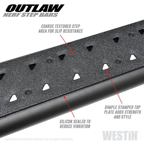 Westin 09-18 Dodge RAM 1500 Crew Cab Outlaw Nerf Step Bars thumbnail 1