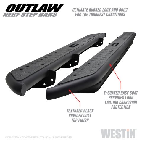 Westin 09-18 Dodge RAM 1500 Crew Cab Outlaw Nerf Step Bars thumbnail 2