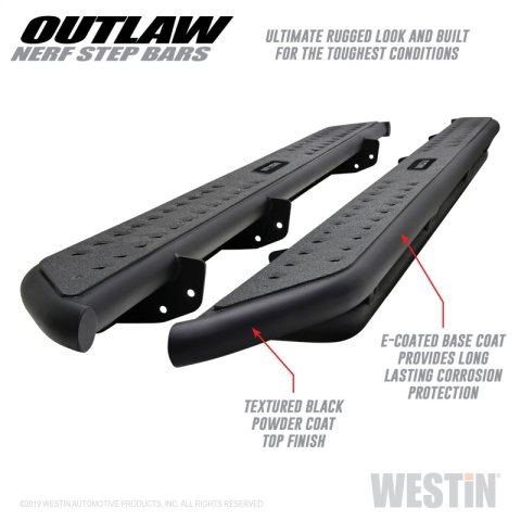 Westin 09-18 Dodge RAM 1500 Crew Cab Outlaw Nerf Step Bars thumbnail 3